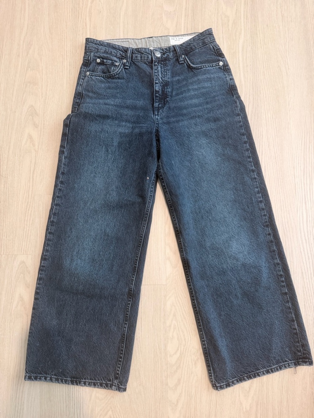 Rag & Bone Andi High-Rise Ankle Wide Leg Jeans